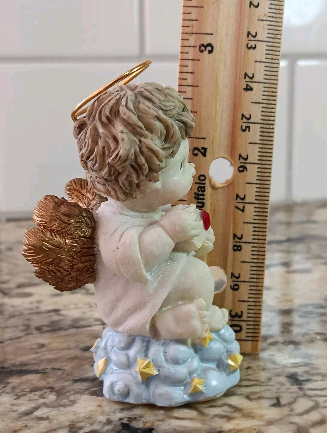 July Baby Ruby Birthstone Child Angel Figurine For Baby Child Gift Collectible