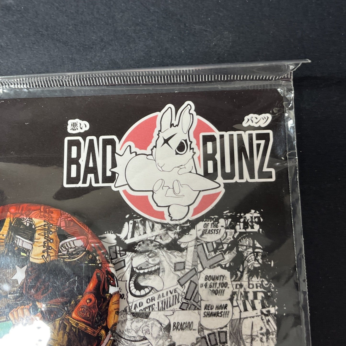 Anime Button 4pc Set Bad Bunz 5.6cm Assorted Characters NEW Sealed Package CN