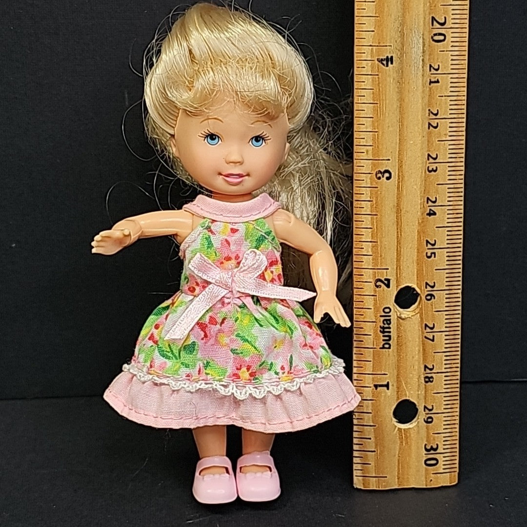 Mattel Barbie Vintage Kelly Girl Doll Blonde With Dress, Underwear And Shoes