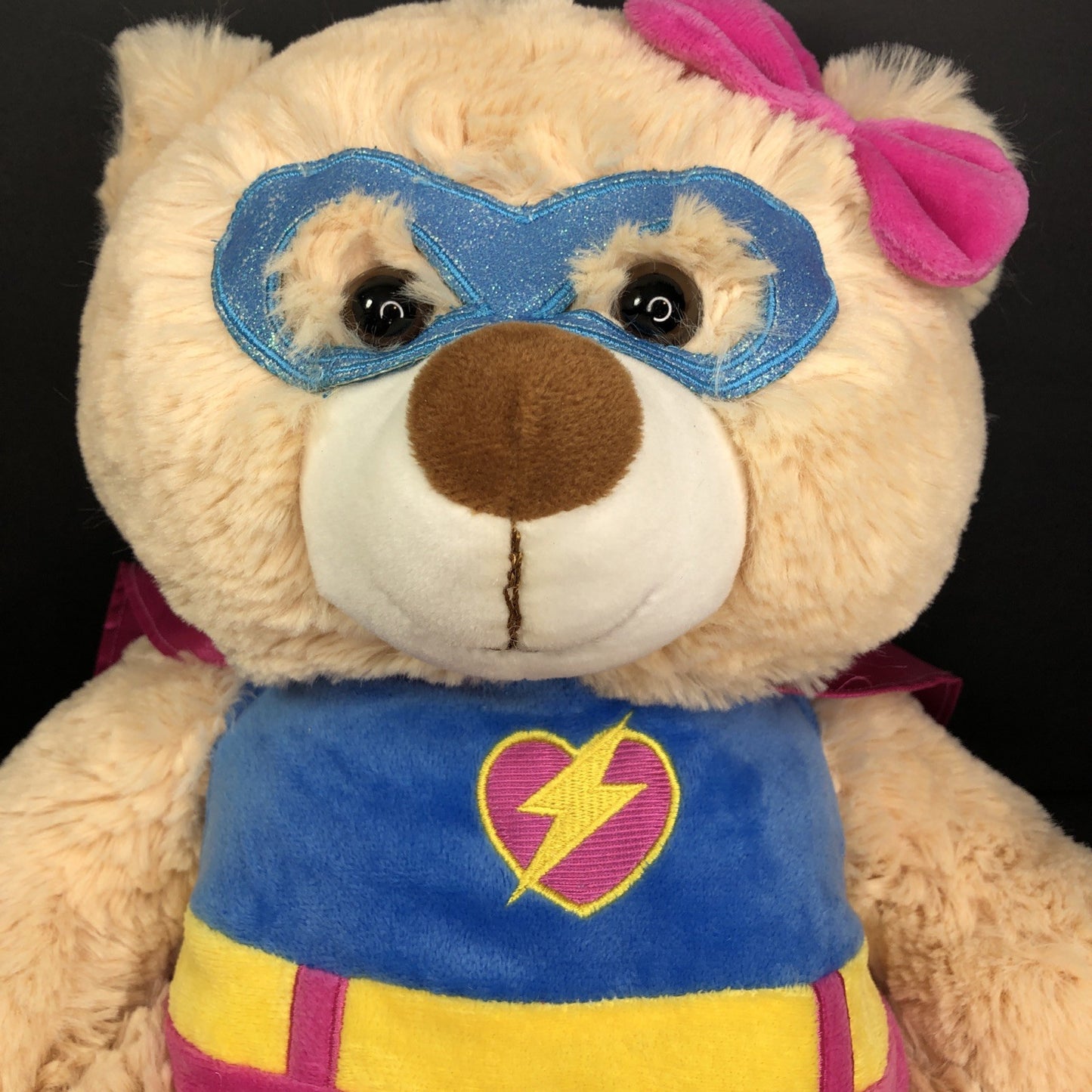 Toys”R”Us 2017 Plush Bear Animal Alley Pink Cape Bow SOFT CUDDLY CUTE CN