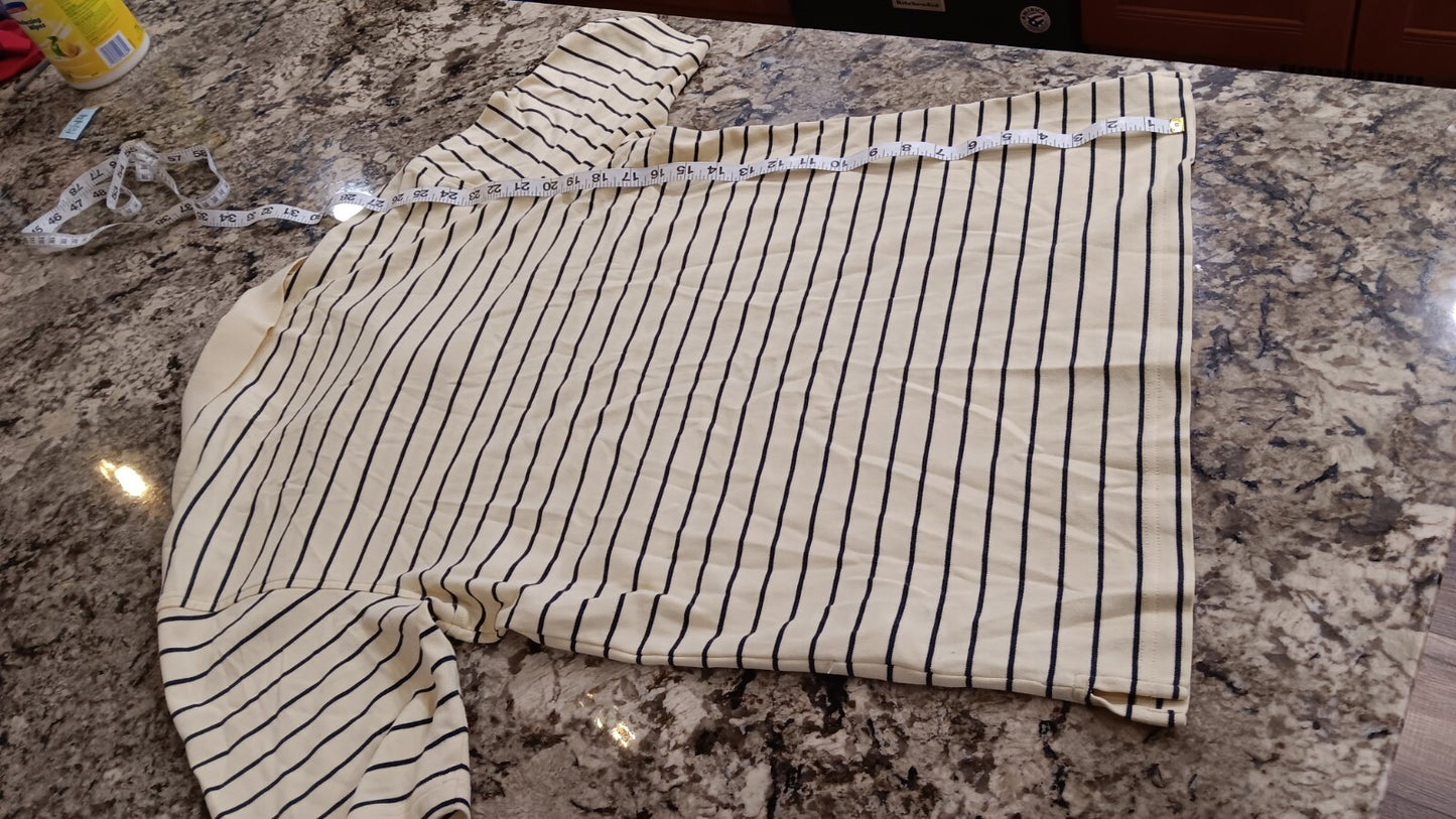 PGA Authentic Small Mens T-Shirt Yellow With Navy Blue Stripes TH