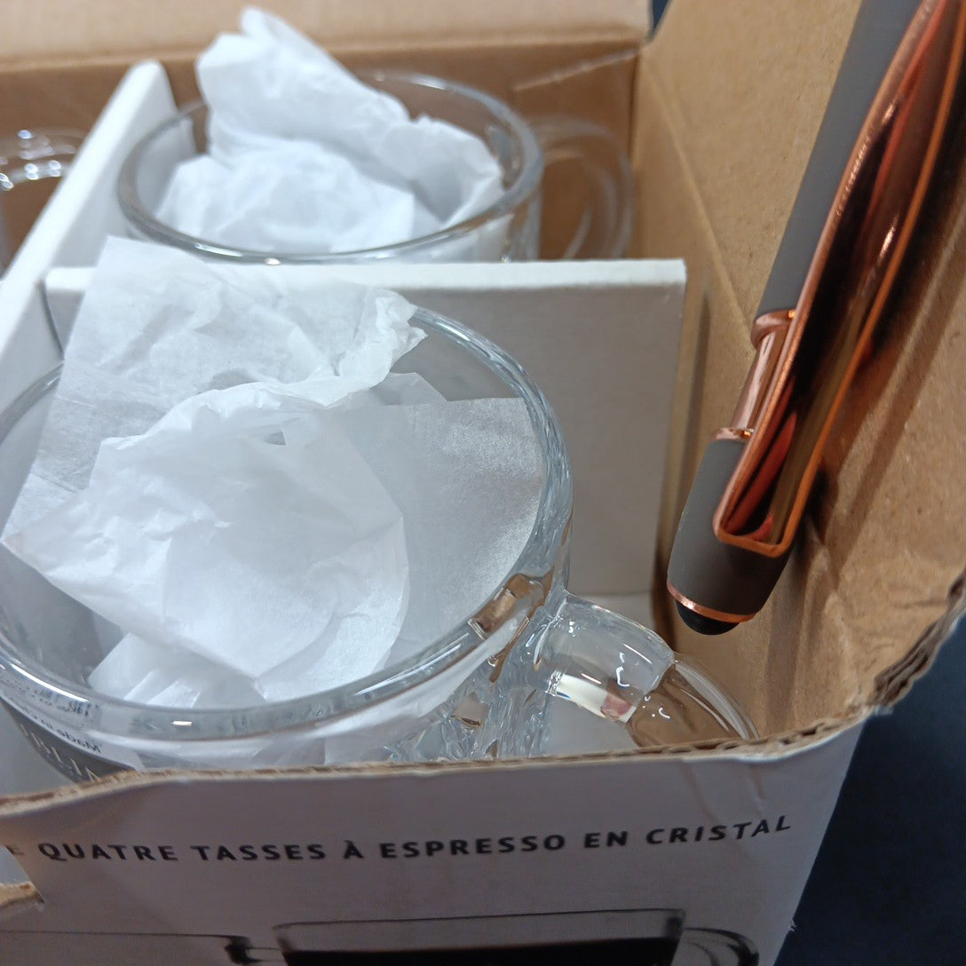 Set Of 4 Crystal Godinger Dublin Espresso Cups Shannon Glasses Mugs CN