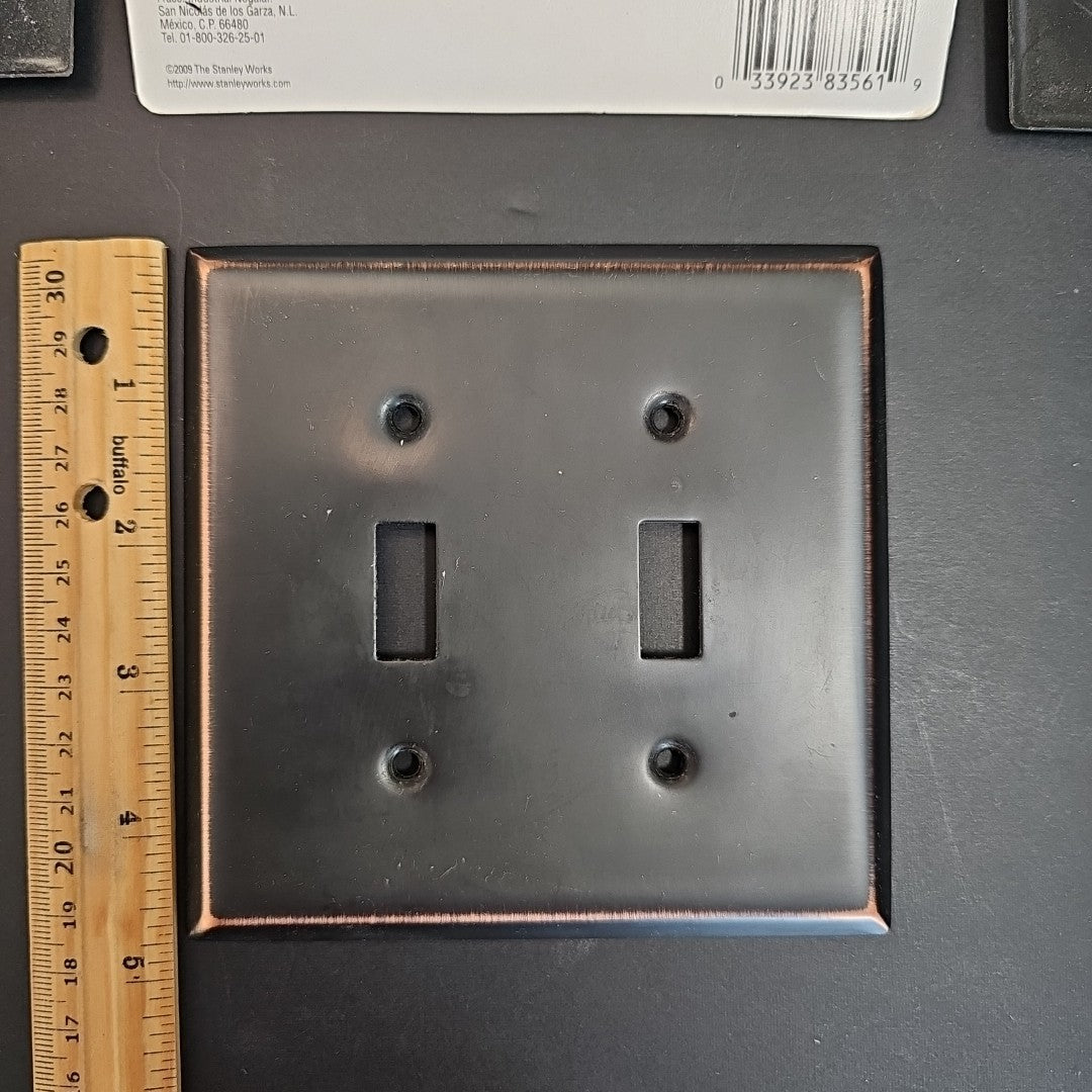 Stanley S835-611 Wall Plate Egyptian Bronze 4Pcs Dual Light Switch Cover CN USED
