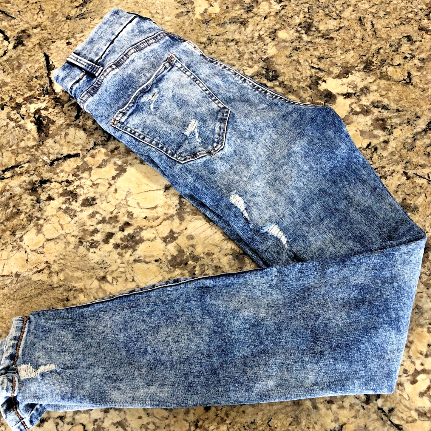 Size 25 X 27.5 Bluenotes Denim Curvy Super High Rise Jegging Rips Grunge X