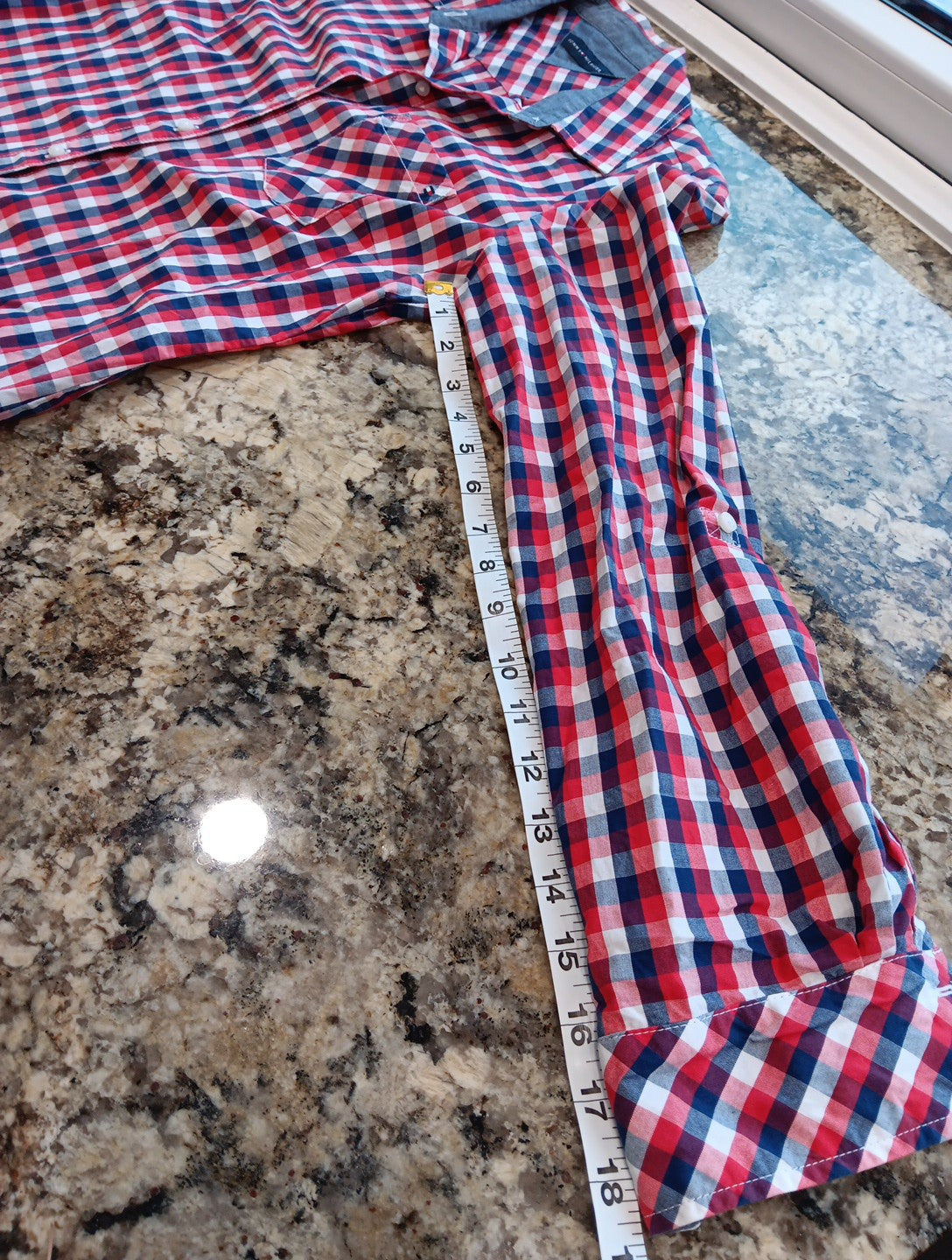 Large Tommy Hilfiger Womens Button Down Long Sleeves Check Shirt Very Good X