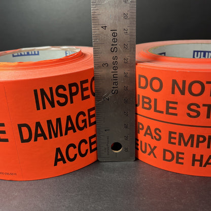 Inspect For Damages / Do Not Double Stack Stickers ULINE S-13071-S-7381 READ US