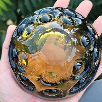 Blue To Amber Fading Bowl Handmade MCM Vintage Heavy Very Cool Piece