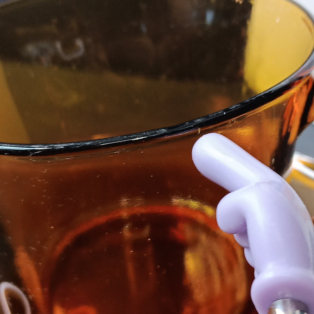 1970’s 3 Sets Duralex France Amber Glass Cups & Saucers Very Good Condition FR