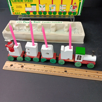 Giftco Wooden NOEL Candle Train Vintage 1982 White Painted Candles. Not Perfect