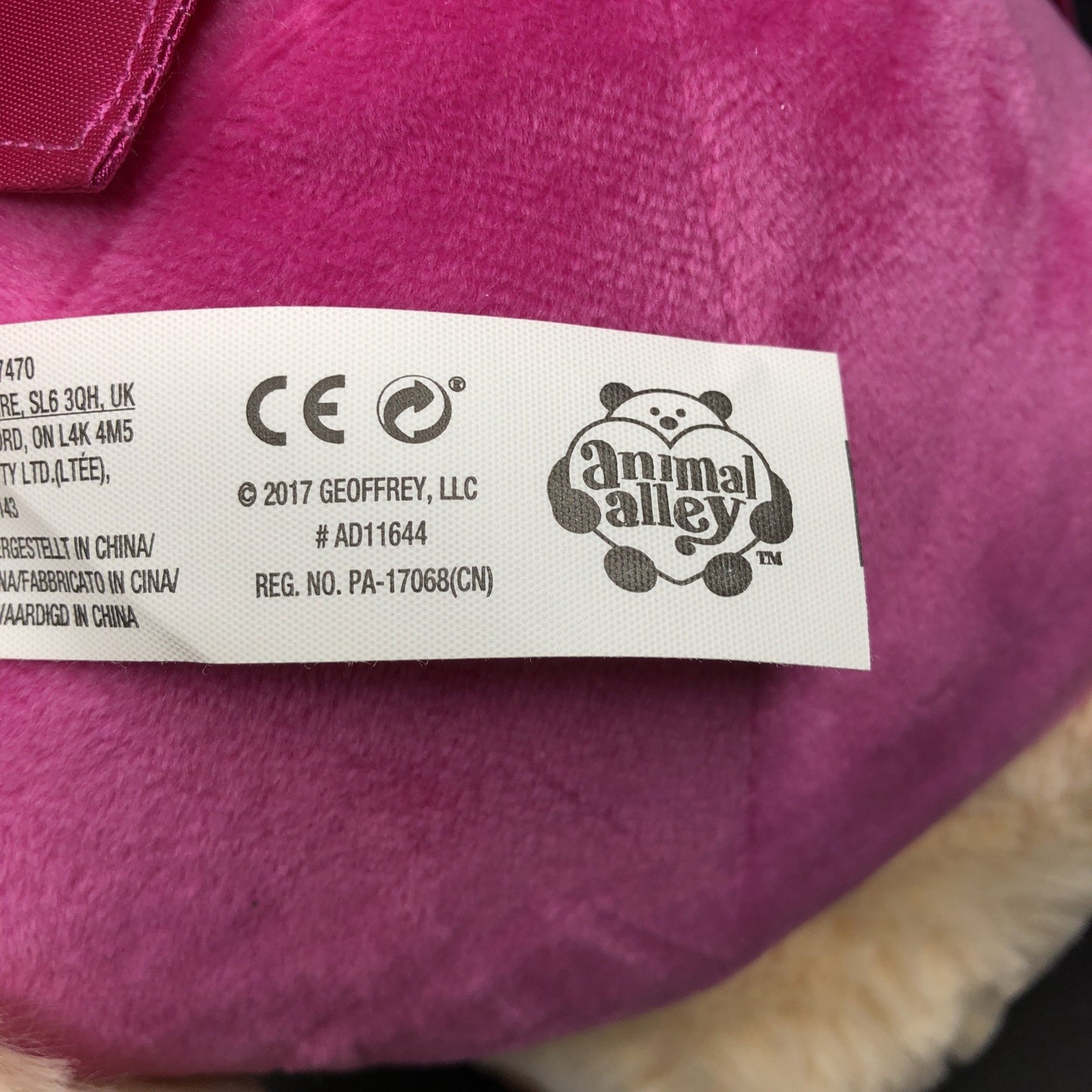 Toys”R”Us 2017 Plush Bear Animal Alley Pink Cape Bow SOFT CUDDLY CUTE CN