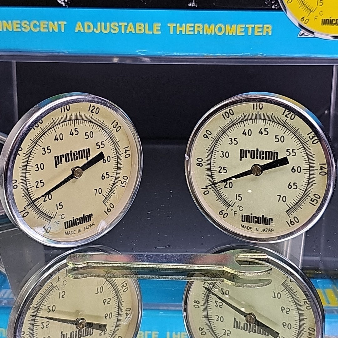 TWO Unicolor Protemp Thermometer Cat 348 Photo Lab Adjustable Luminescent