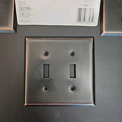 Stanley S835-611 Wall Plate Egyptian Bronze 4Pcs Dual Light Switch Cover CN USED