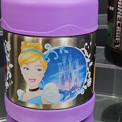 Disney Princess Minecraft And Cars Hot Cold Thermos Steel Food Jar (10oz) 3pcs