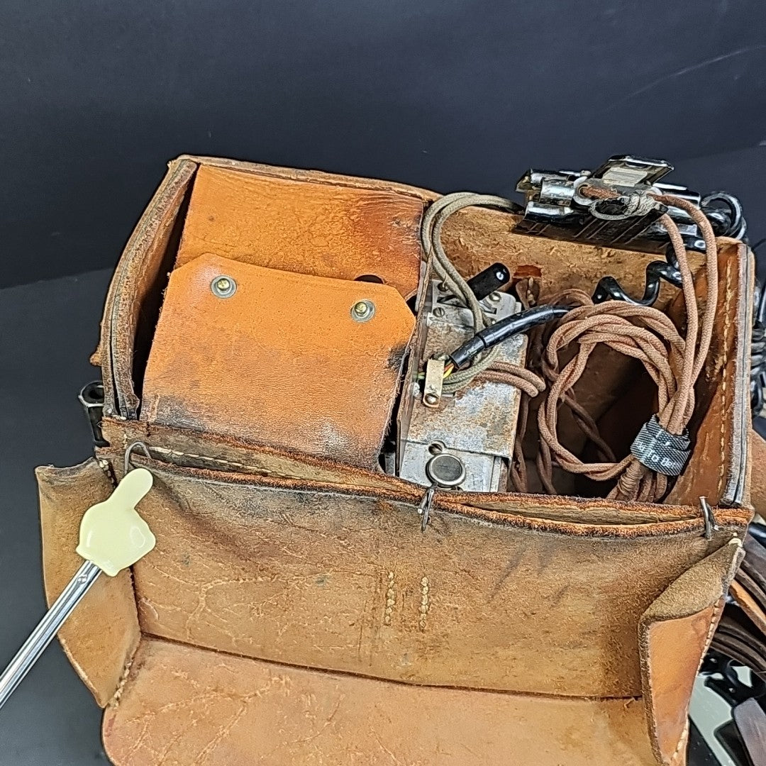 Automatic Electric West Test Set Lineman Phone 1950s W/ Leather Case D-780536-A