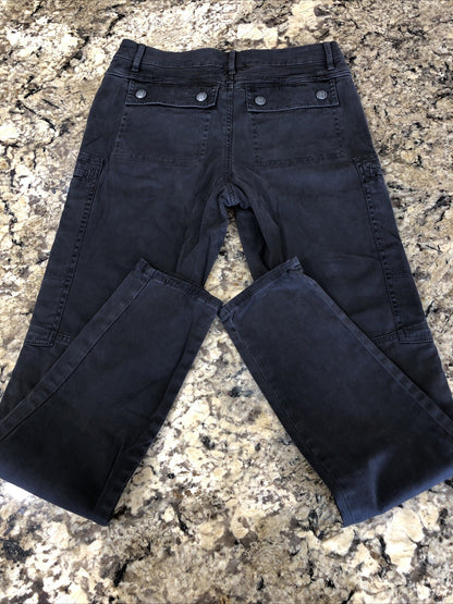 Size 2 X 31.5 PrAna Womens Cargo Pants Tapered Leg Black Low - Mid Rise CN