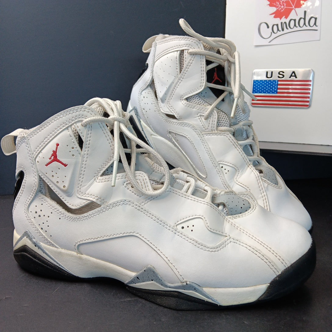 Nike Boys Air Jordan True Flight 343795-121 White Black Basketball Sneakers  7Y