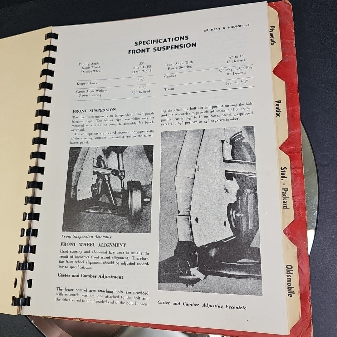 1957 JOHN BEAN OPERATORS WHEEL ALIGNMENT MANUAL PASSENGER CARS