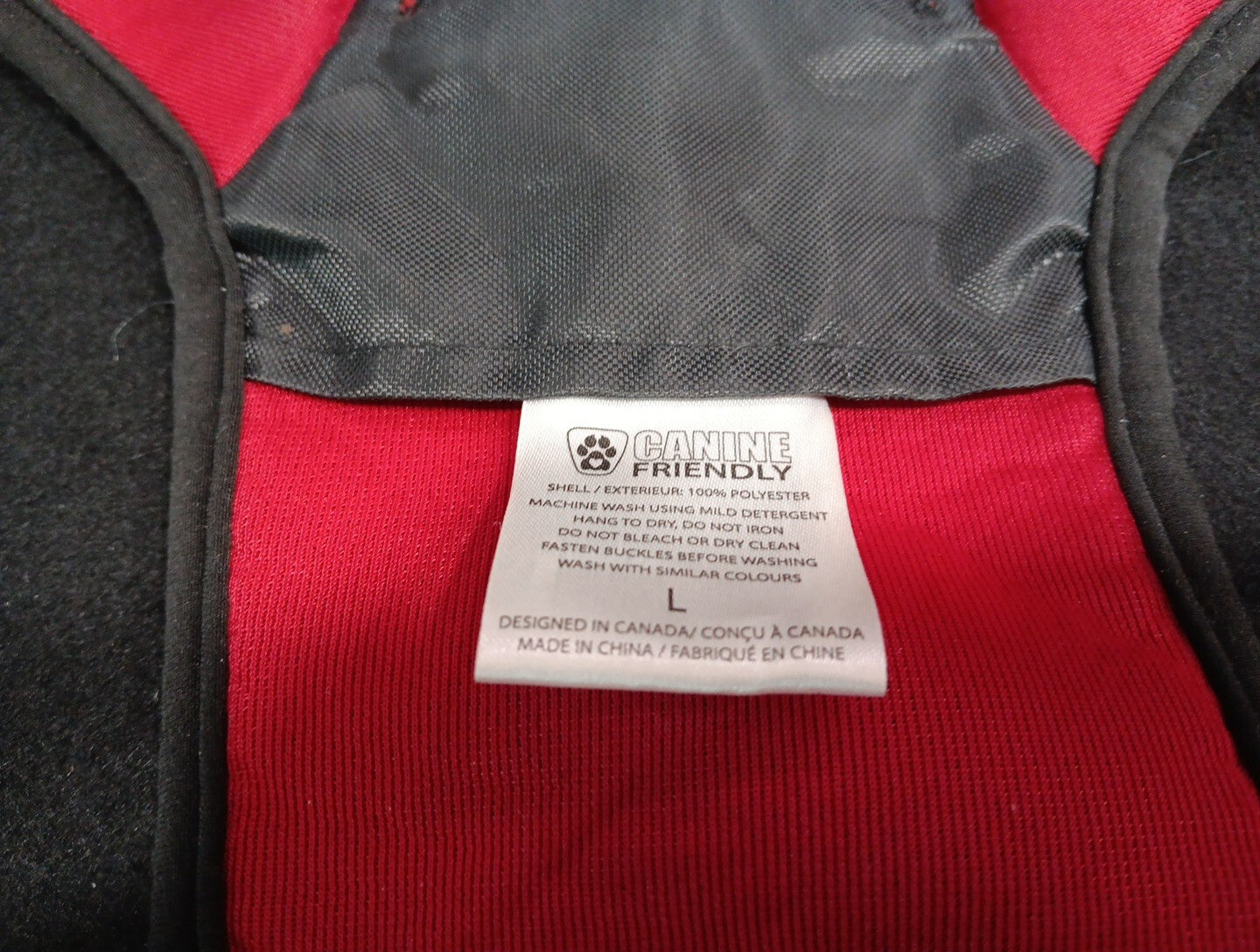 LARGE Canine Equipment No-Pull DOG HARNESS Med. ~ Made in Canada ~ Black/Red