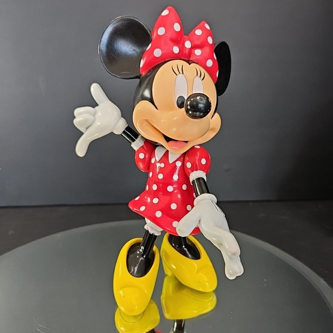 Vintage Minnie Mouse Articulated Figurine Walt Disney 8" Toy
