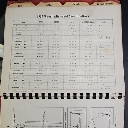 1957 JOHN BEAN OPERATORS WHEEL ALIGNMENT MANUAL PASSENGER CARS