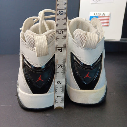 Nike Boys Air Jordan True Flight 343795-121 White Black Basketball Sneakers  7Y