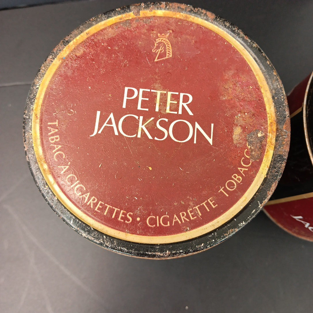 Rare Peter Jackson Tobacco Containers Canada Bilingual Fair Condition 2pcs