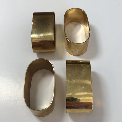 4 Brass Napkin Rings Holders Unpolished Natural Patina X