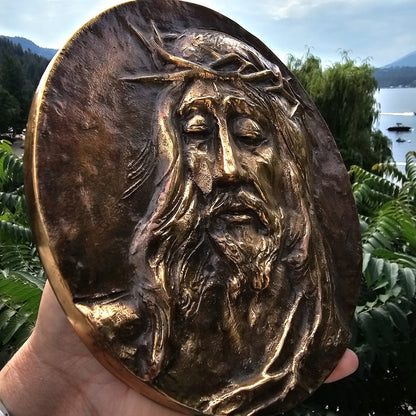 Jesus Christ Solid Bronze 3D Art Wall Decor Made In Peachland BC CANADA