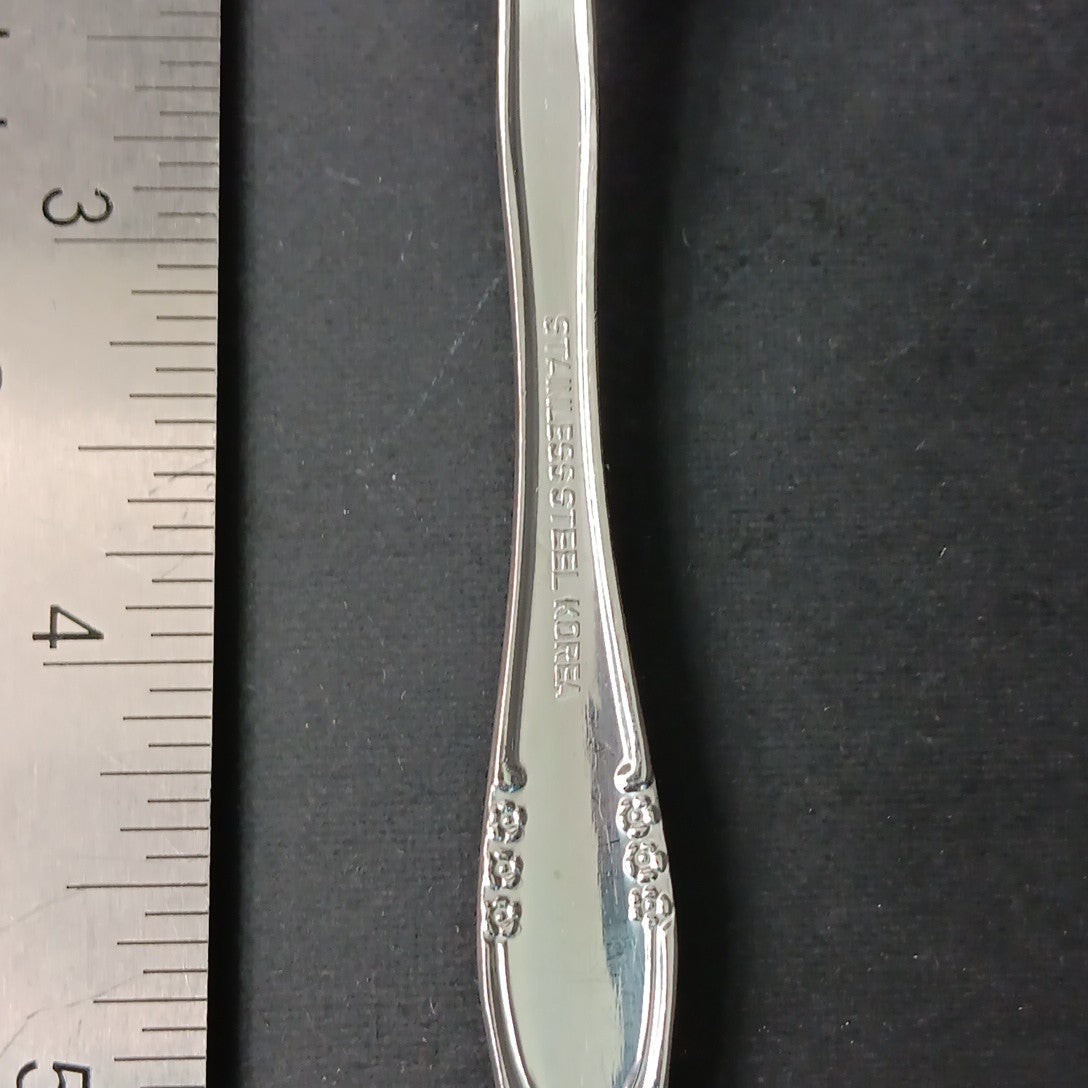 14pc Stainless Steel Korea Flatware Incomplete Set Rose Flowers Fork Knife Spoon