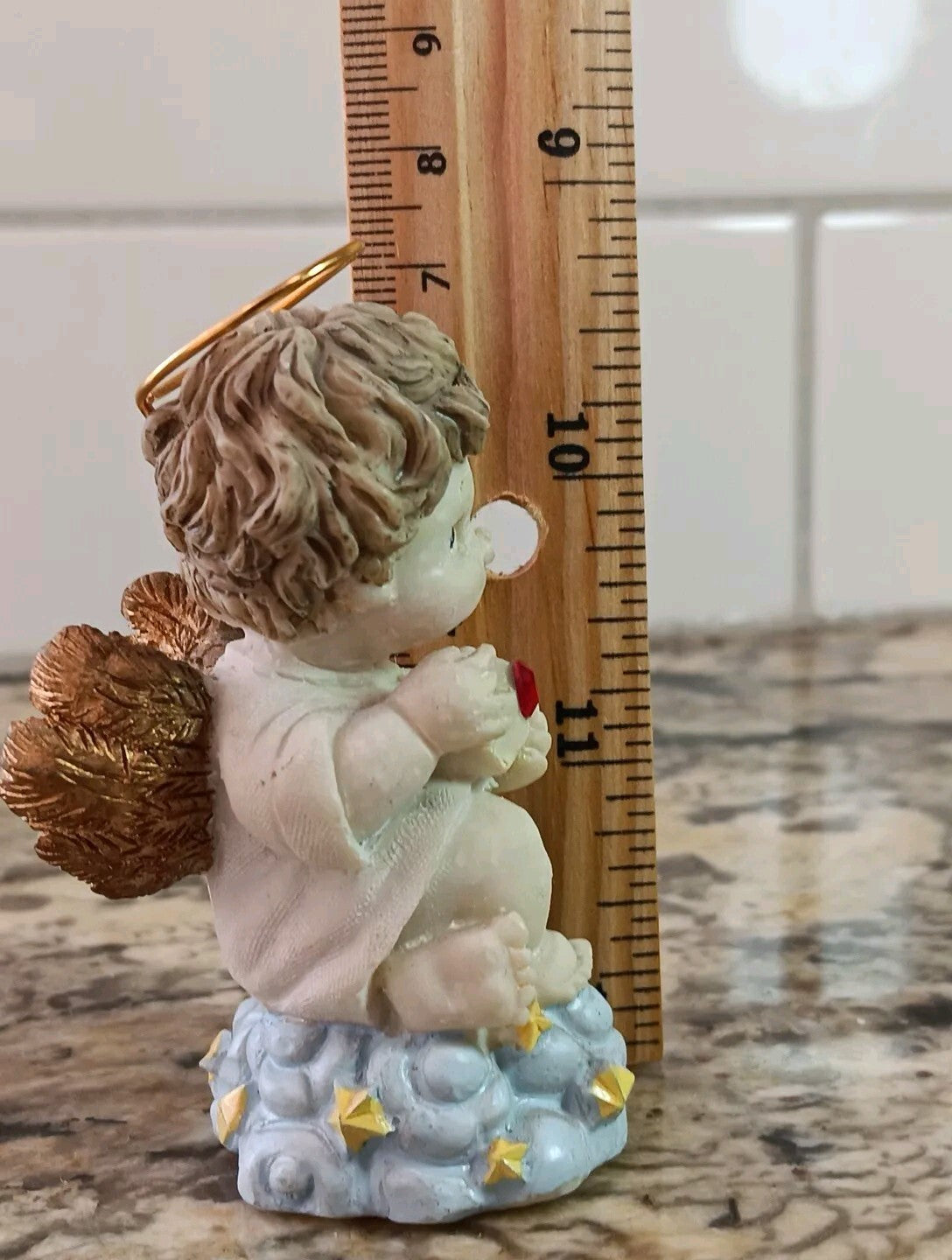 July Baby Ruby Birthstone Child Angel Figurine For Baby Child Gift Collectible