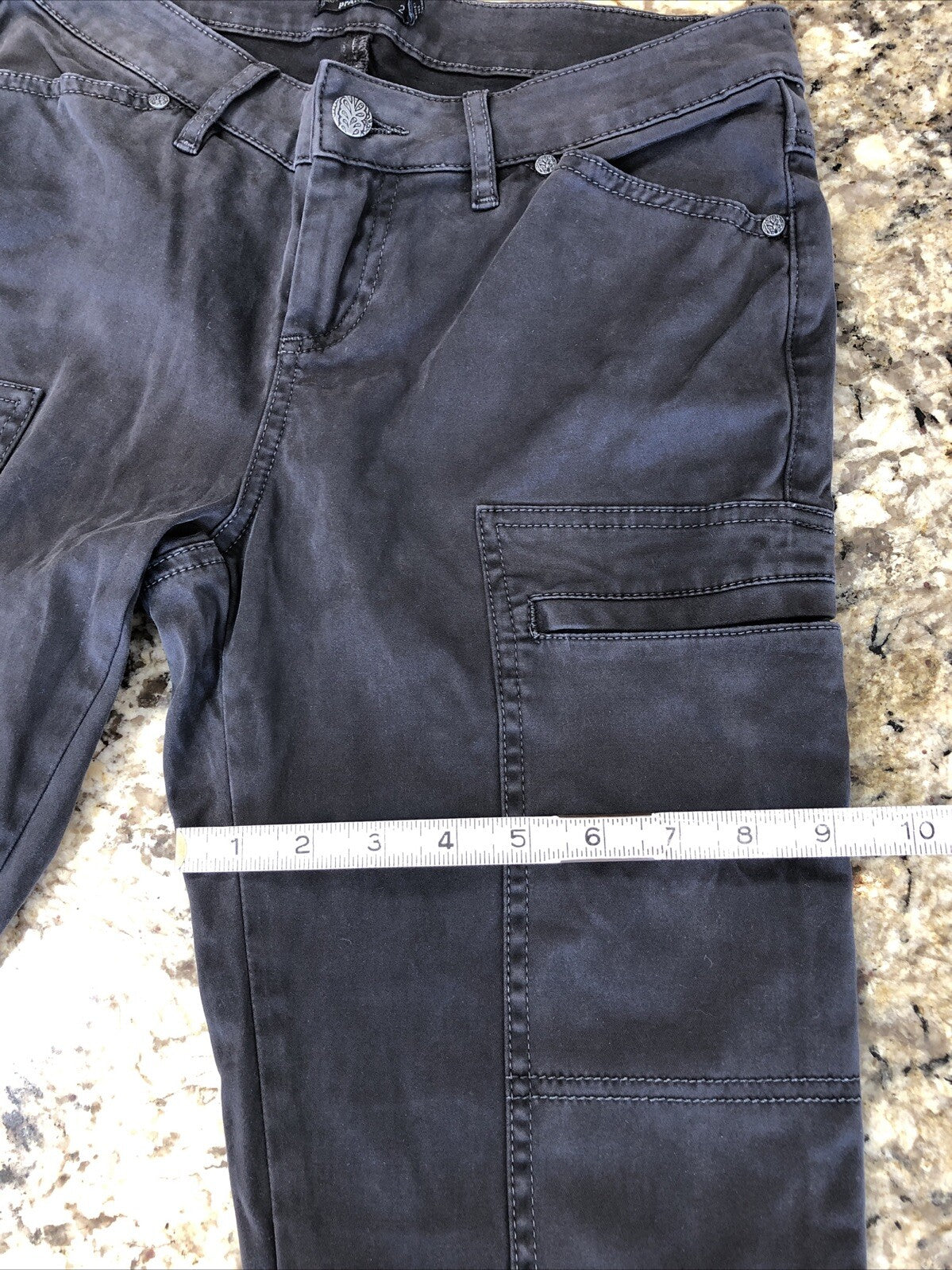 Size 2 X 31.5 PrAna Womens Cargo Pants Tapered Leg Black Low - Mid Rise CN