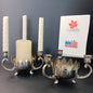 Pair Of Silver Plated Candelabras Lotus Flower Candle Holders. Read. No Candles