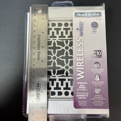 Heath Zenith SL-7582 Silver Plastic Design Wired and Wireless Doorbell Chime CN