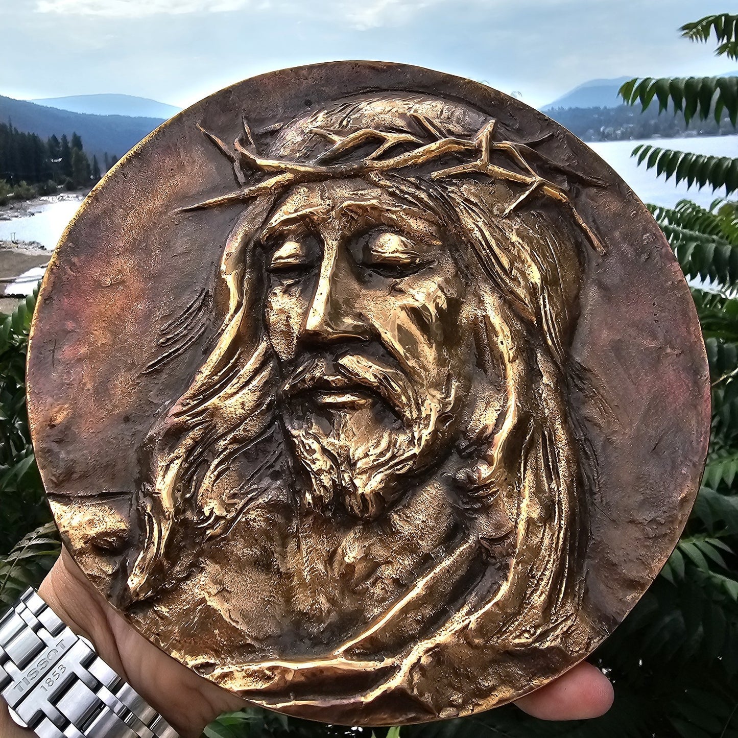 Jesus Christ Solid Bronze 3D Art Wall Decor Made In Peachland BC CANADA