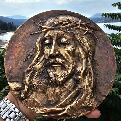 Jesus Christ Solid Bronze 3D Art Wall Decor Made In Peachland BC CANADA