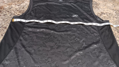 LARGE Rawlings Mens Sleeveless Shirt Gym, Running 100% Polyester Black Gray BD
