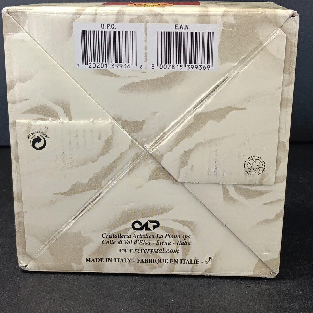 Vintage Royal Crystal Rock RCR 24% Lead Crystal Hexagonal Bowl Made In Italy