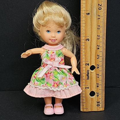 Mattel Barbie Vintage Kelly Girl Doll Blonde With Dress, Underwear And Shoes