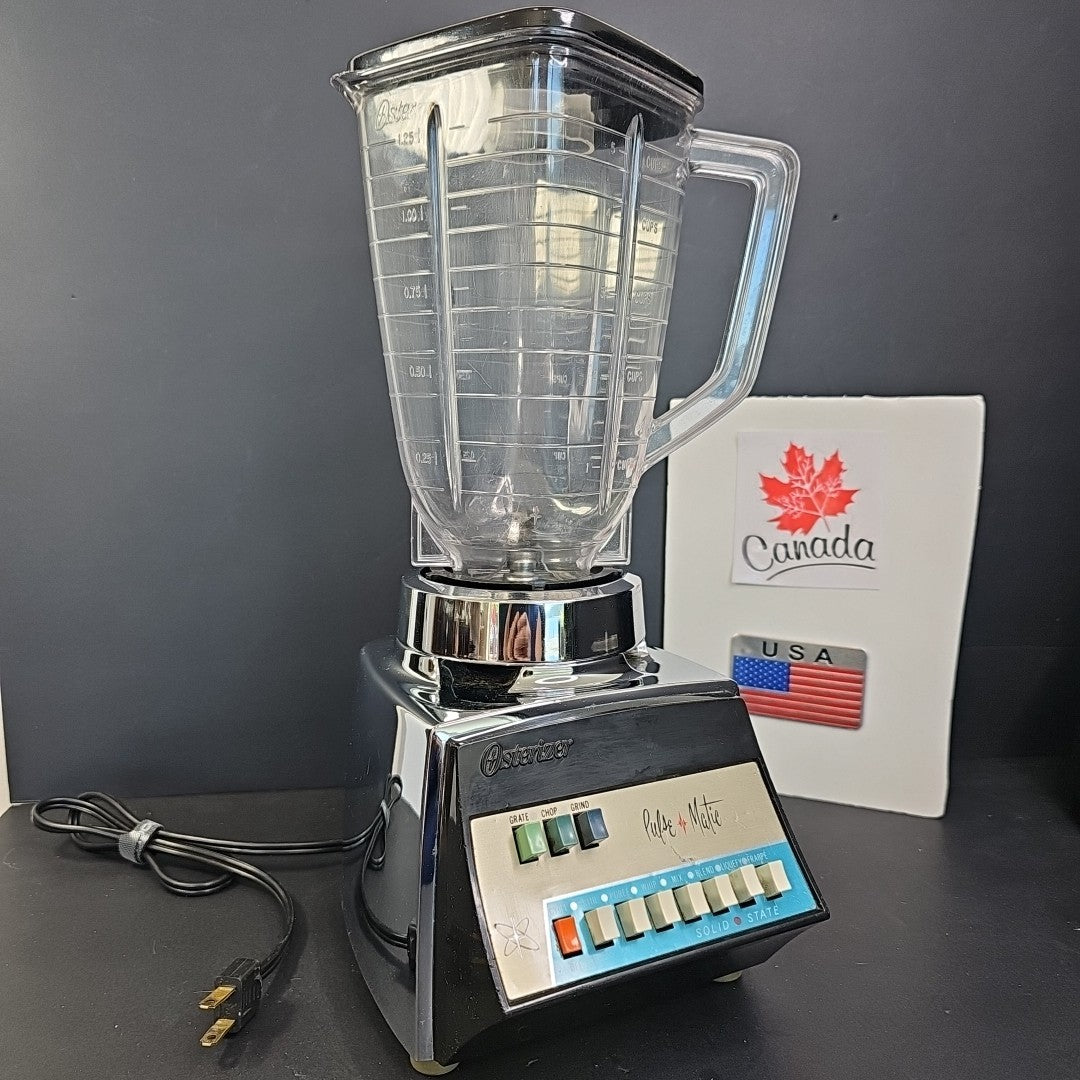 Vintage 1960s Osterizer Model 651 Pulse Matic Multi Speed Blender Chrome USA