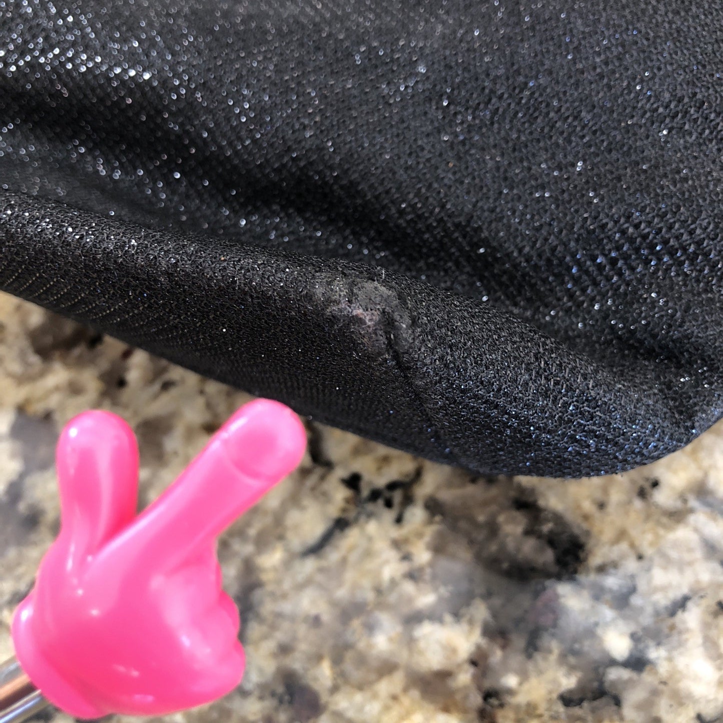 Victoria’s Secret Large Tote Bag Black Silver Heart Logo Handles Shimmery CN