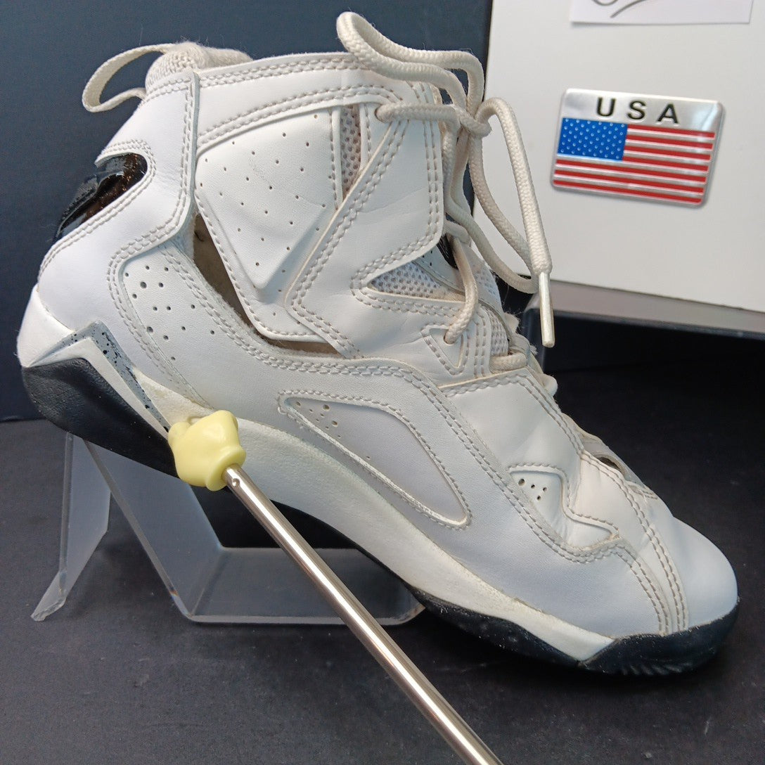 Nike Boys Air Jordan True Flight 343795-121 White Black Basketball Sneakers  7Y