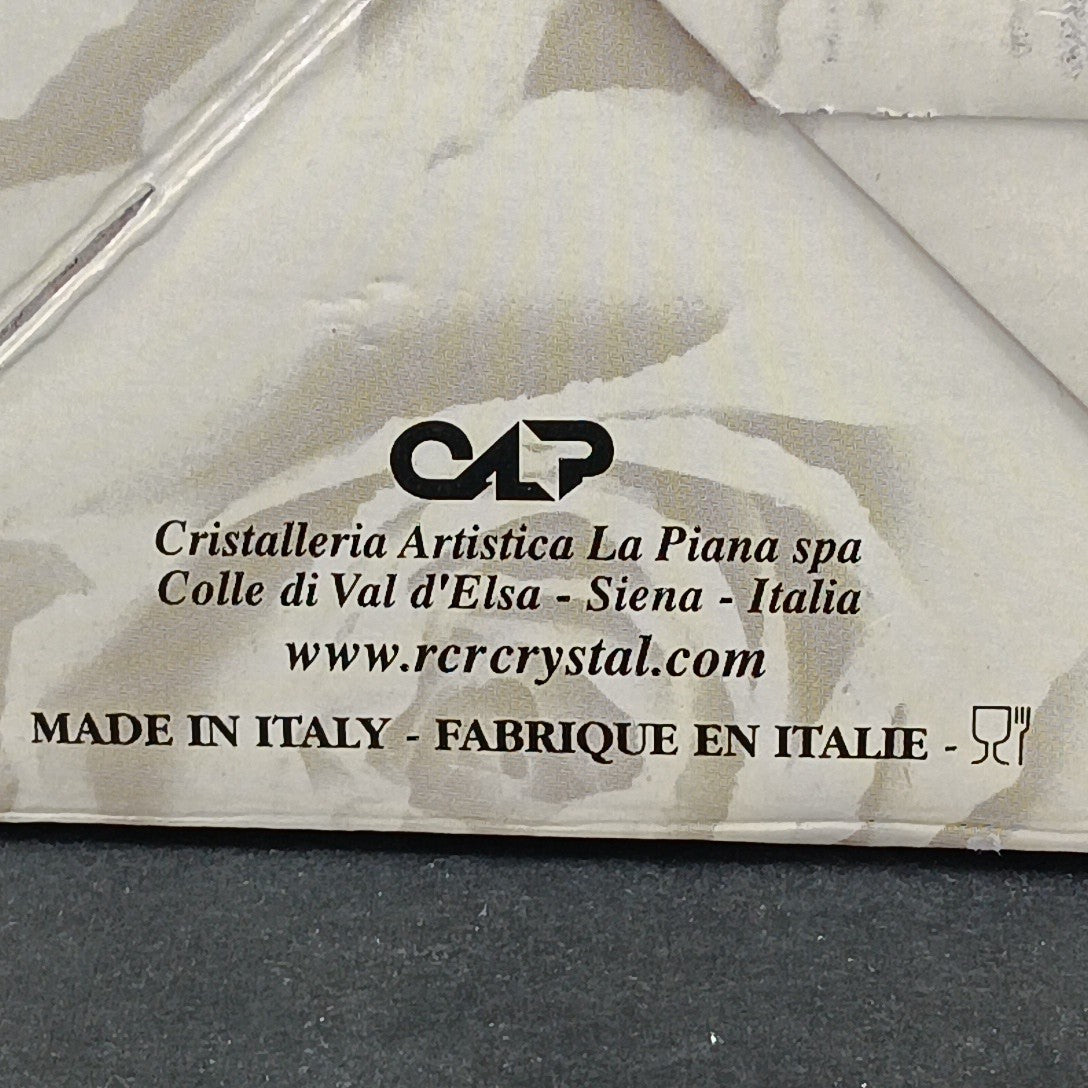 Vintage Royal Crystal Rock RCR 24% Lead Crystal Hexagonal Bowl Made In Italy