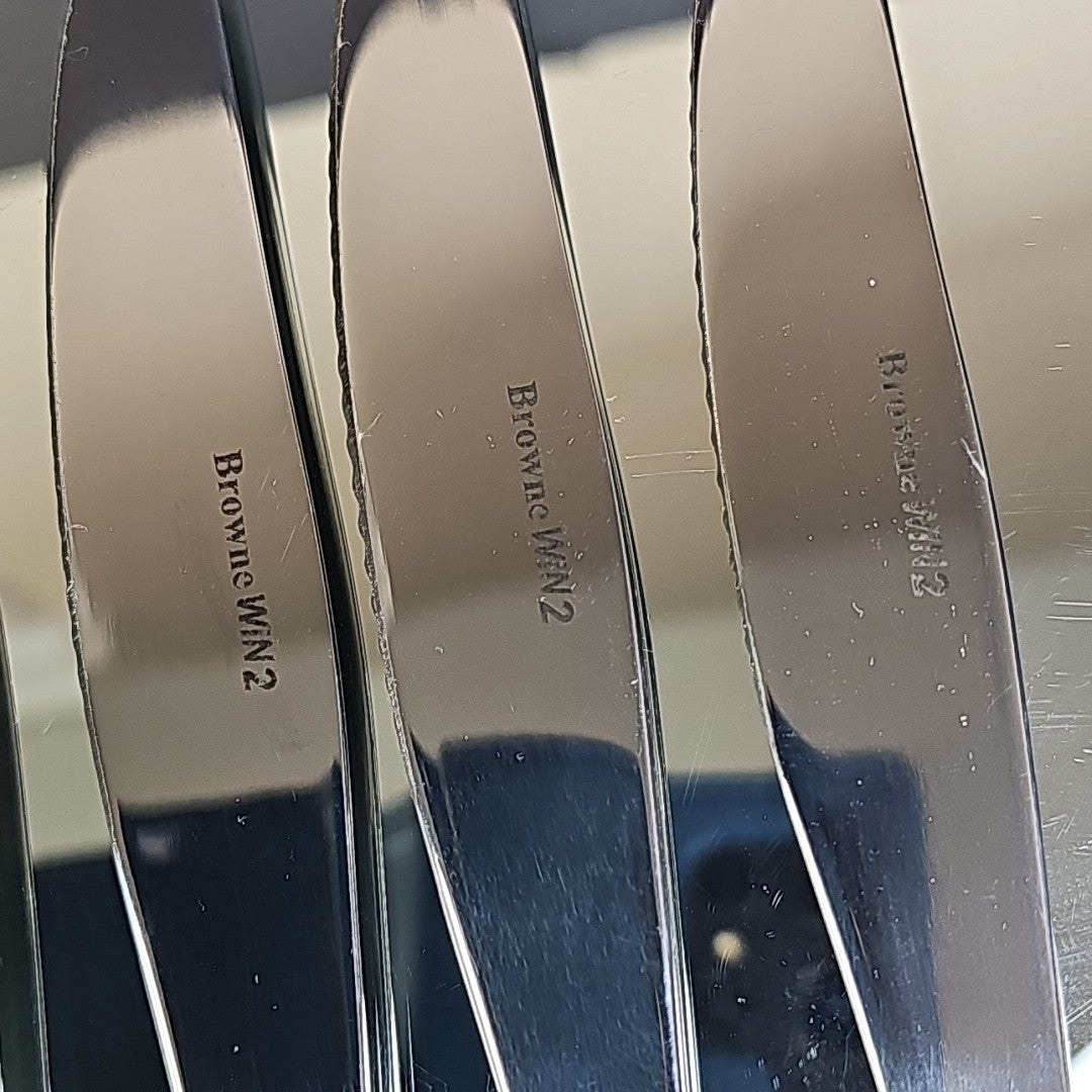 6pcs Browne Stainless Steel WIN2 Unknown Pattern Dinner Knife Set Of 6