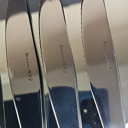 6pcs Browne Stainless Steel WIN2 Unknown Pattern Dinner Knife Set Of 6