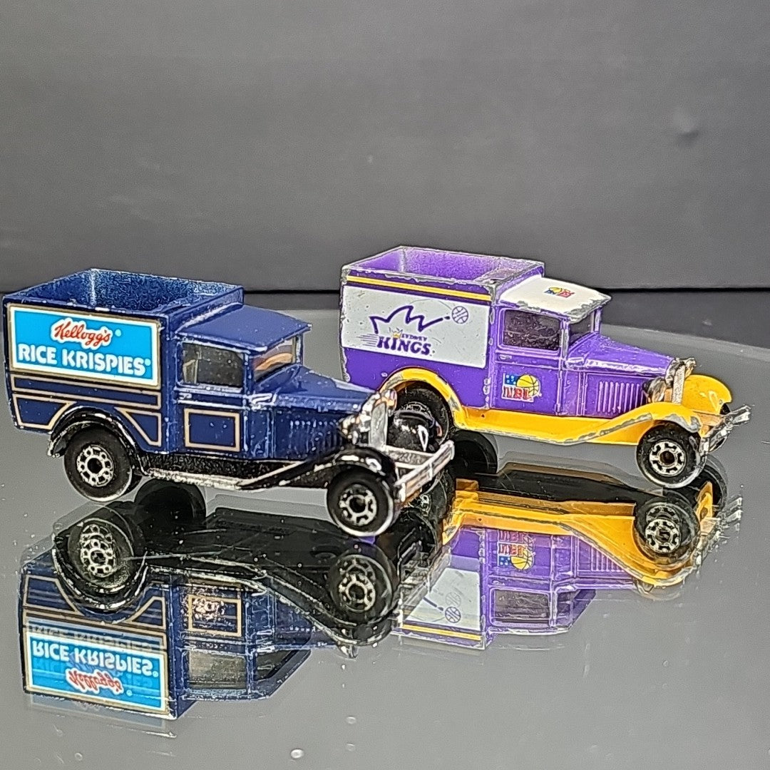 Vintage Matchbox Delivery Trucks 2pcs Sydney Kings Kelloggs Rice Krispies