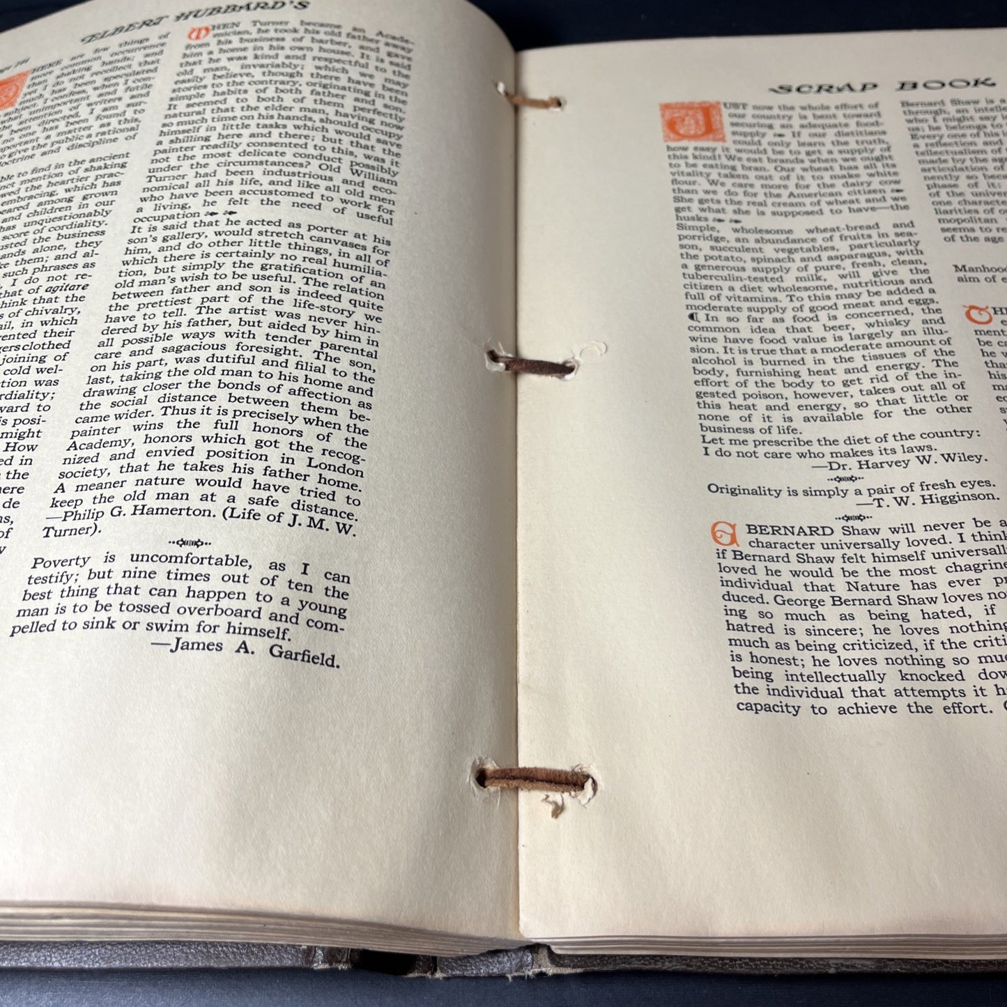 Vintage Elbert Hubbard’s Scrap Book 1923 Roycrofters Leather Bound * READ USA