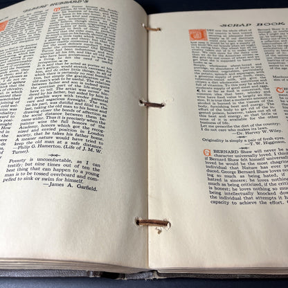 Vintage Elbert Hubbard’s Scrap Book 1923 Roycrofters Leather Bound * READ USA