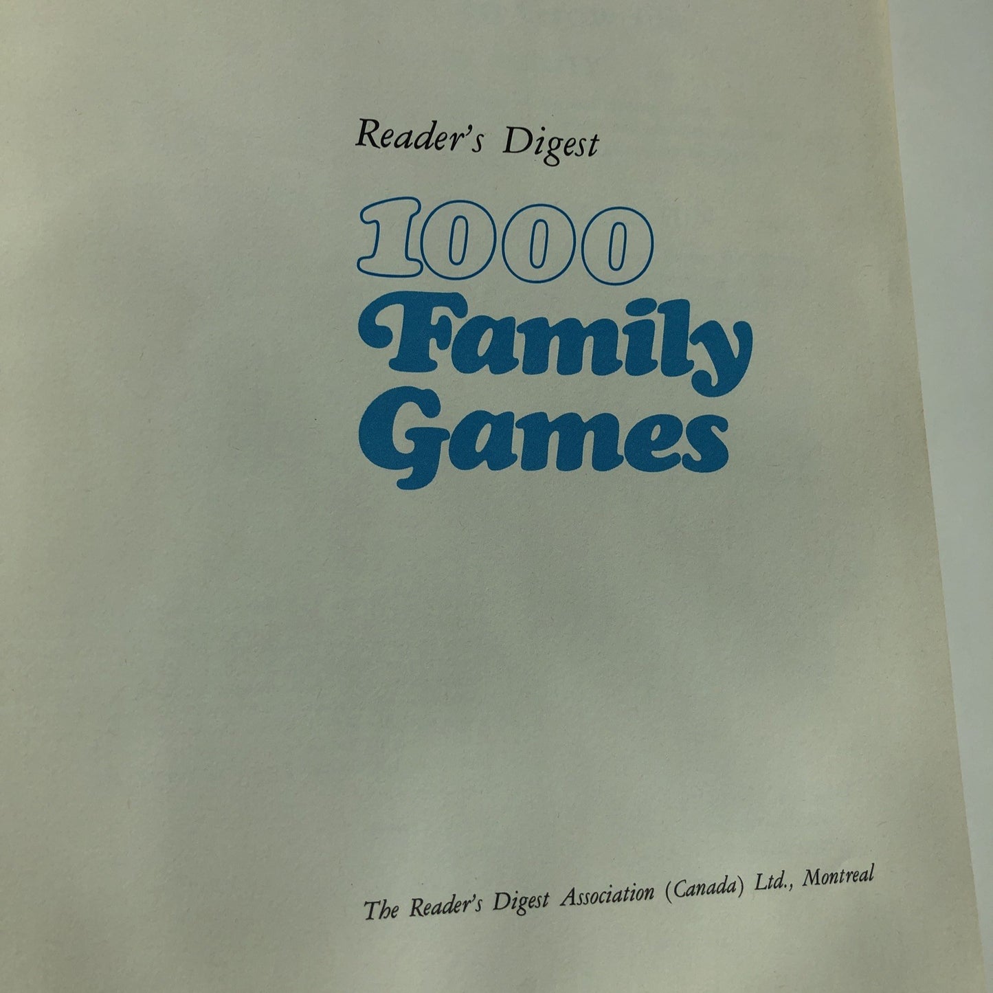 Vintage Reader Digest 1000 Family Games Hardcover Book 1972 Fun Learning CA
