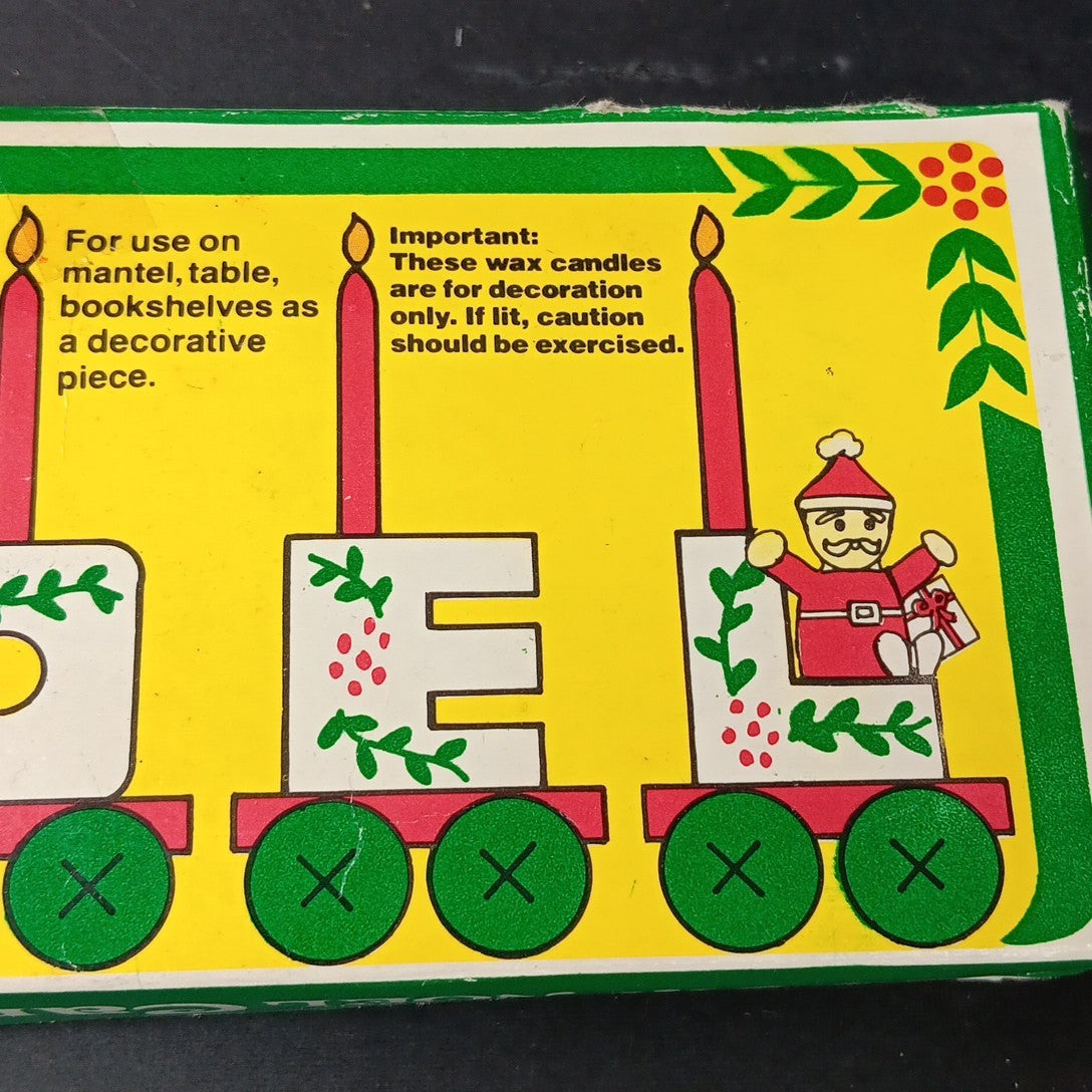 Giftco Wooden NOEL Candle Train Vintage 1982 White Painted Candles. Not Perfect