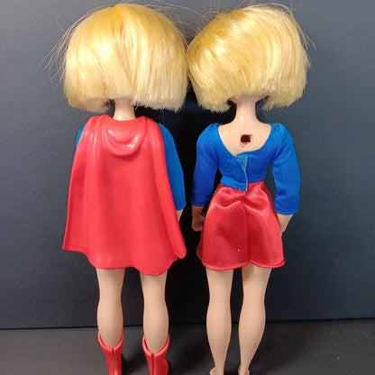 TWO DC Super Hero Girls Supergirl Doll 11 Inch Cartoon Network Action Figures X